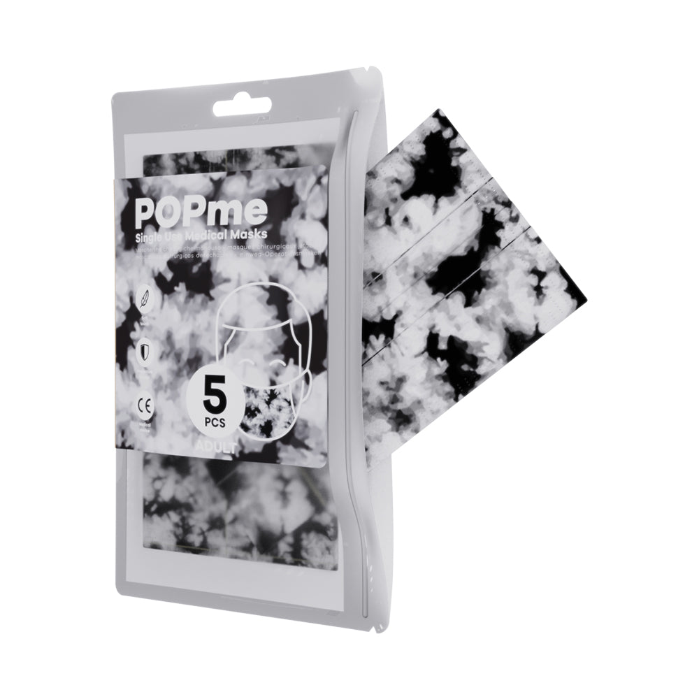 Vienreizlietojamā medicīniskā sejas maska EN 14683 (5 gab) Black Tie Dye