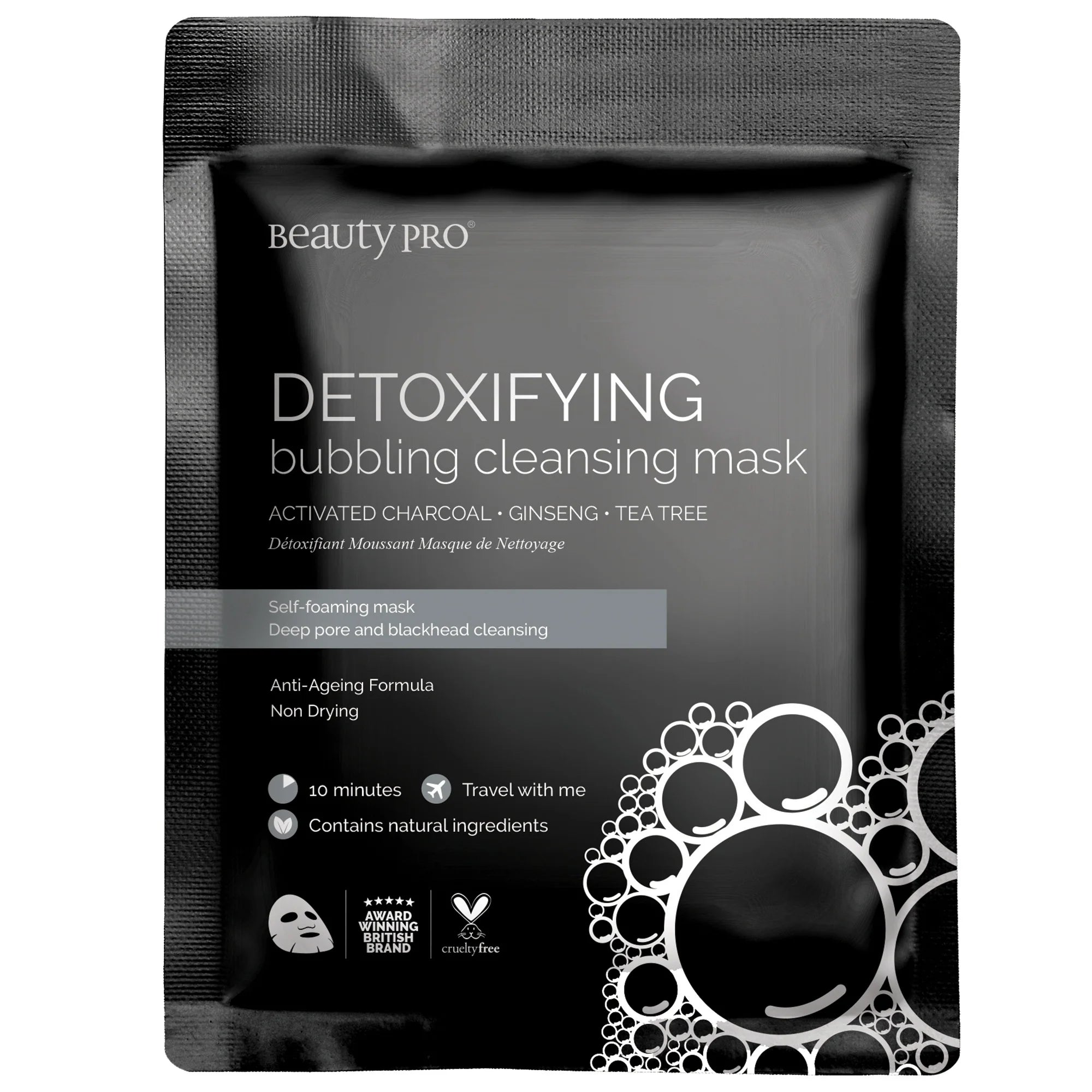 DETOXIFYING Bubbling Cleansing Sheet Mask with Activated Charcoal 1 pcs