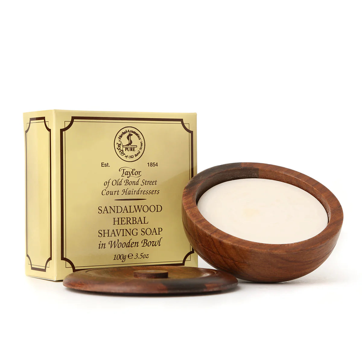 Shaving Soap in Wooden Bowl Sandalwood 100gr