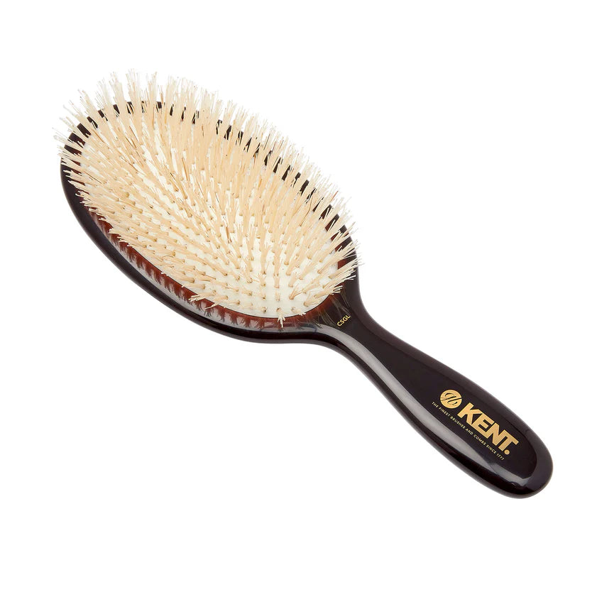 Classic Shine Large Soft White Pure Bristle Hairbrush CSGL