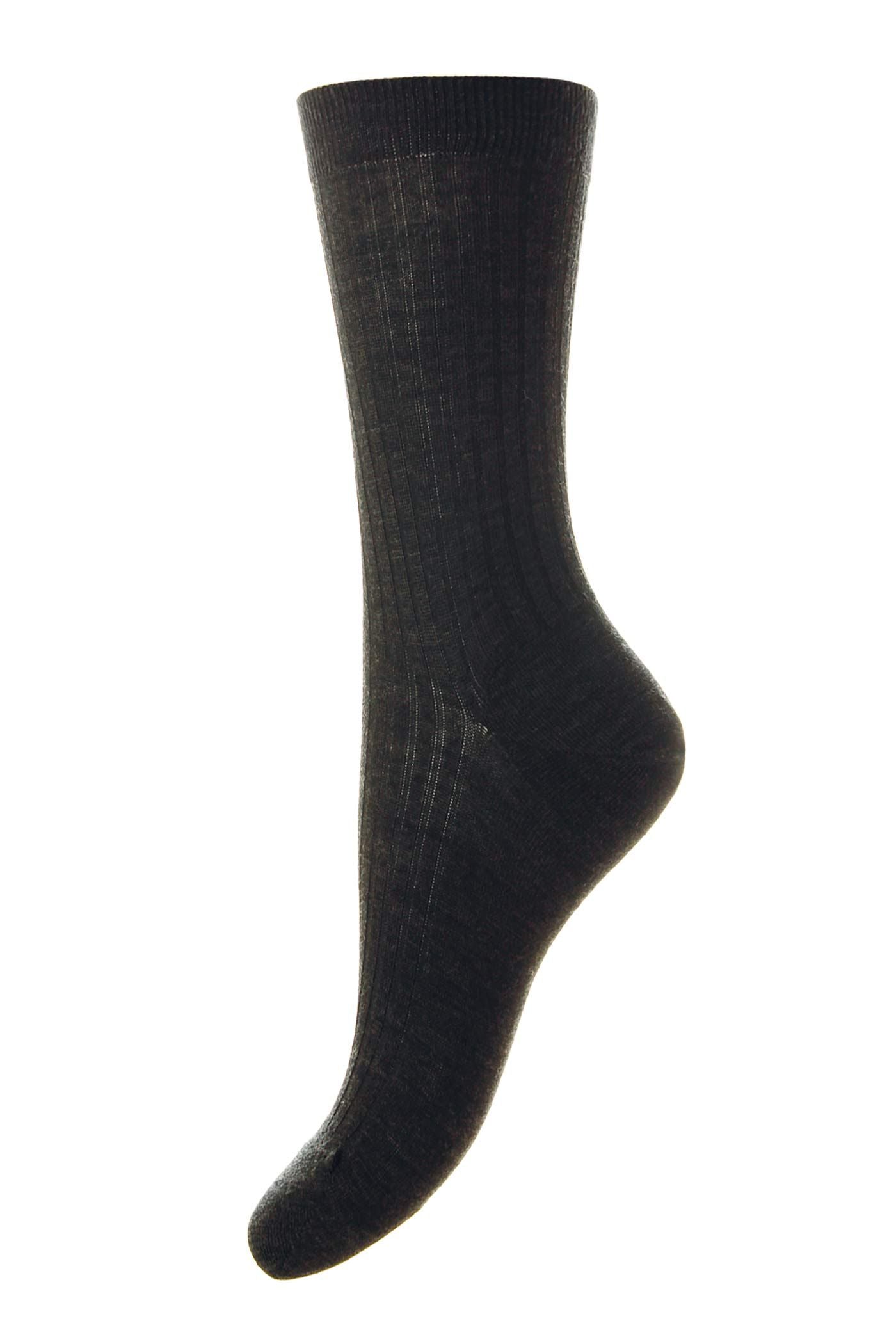 Rose (W796) Charcoal Merino Wool Women's Socks Medium (EU 37 - 41)