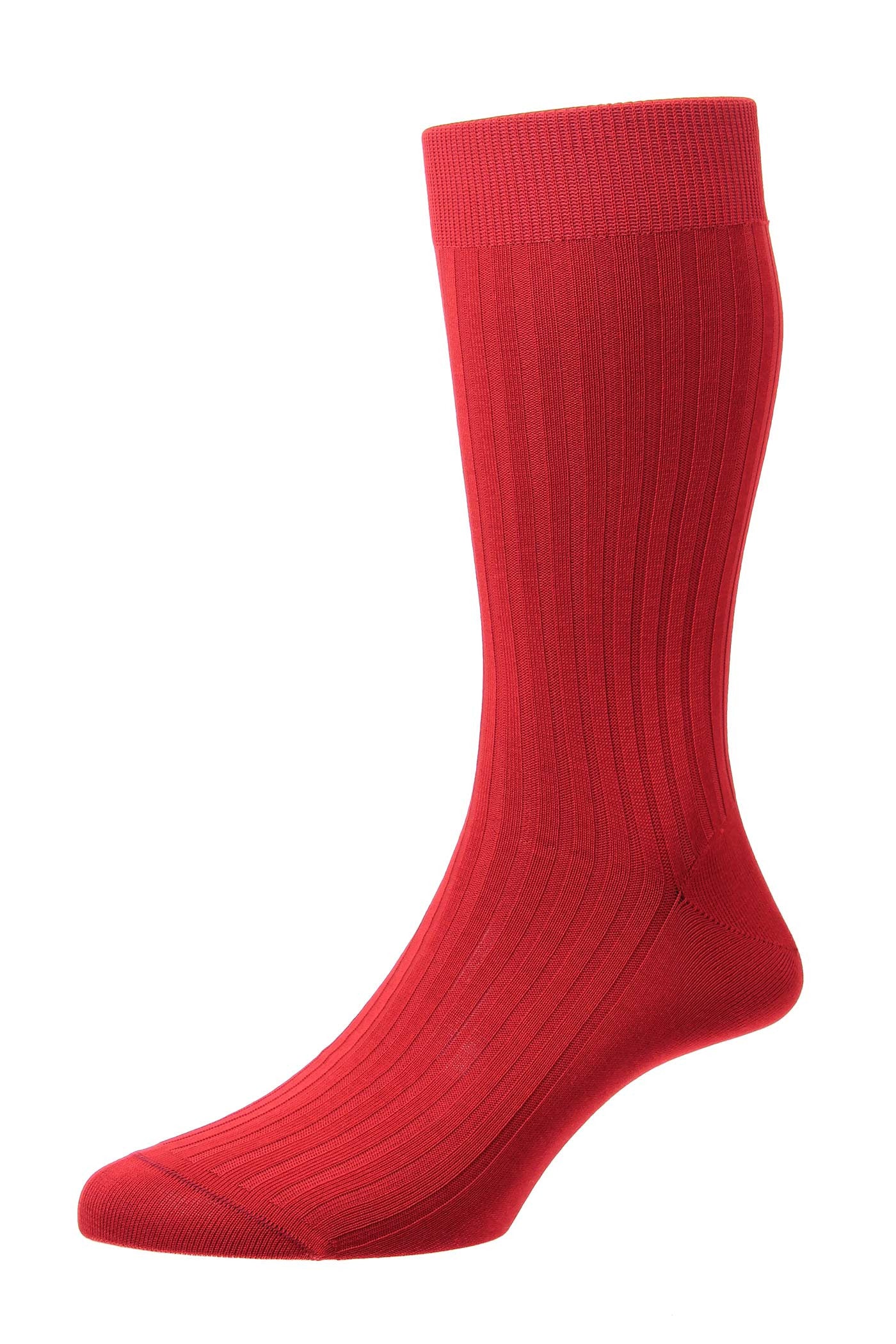 Men's Socks - Danvers (5614) 5x3 Rib Fil d'Ecosse / Cotton Lisle - SCARLET