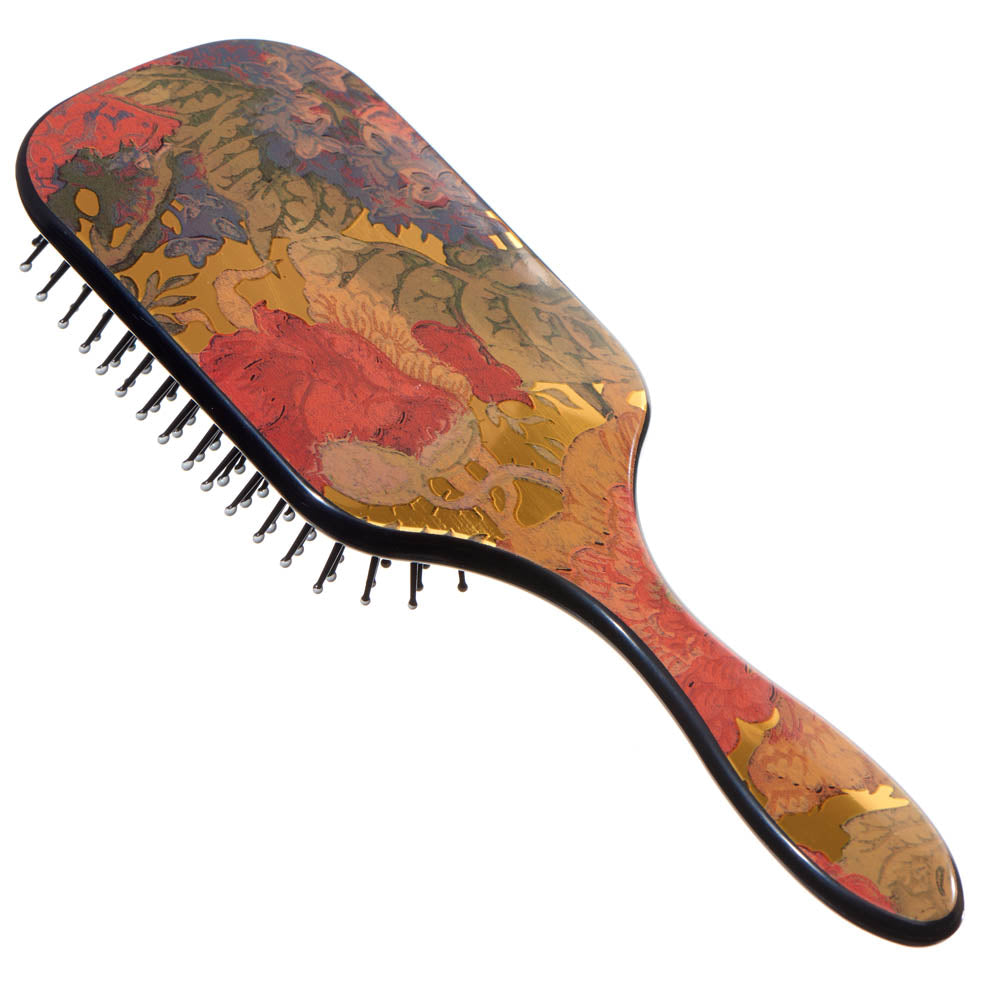 Large Floral Cushioned Paddle Brush LPB1 FLORAL