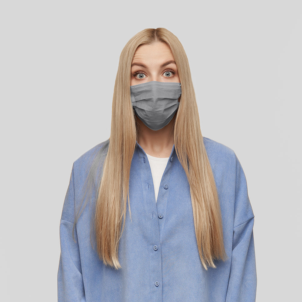 Медицинская маска для лица EN 14683 одноразового использования (в упаковке 5 шт.) Grey