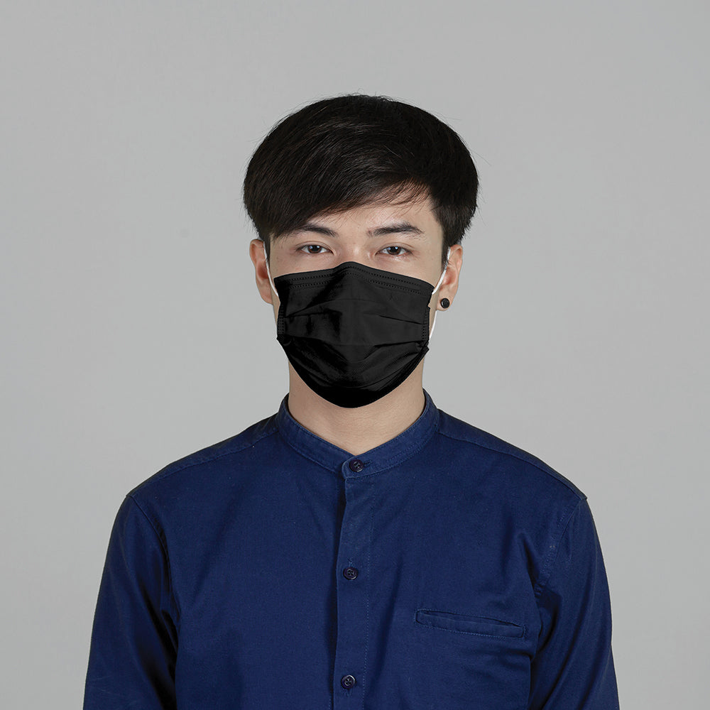 Медицинская маска для лица EN 14683 одноразового использования (в упаковке 5 шт.) Black