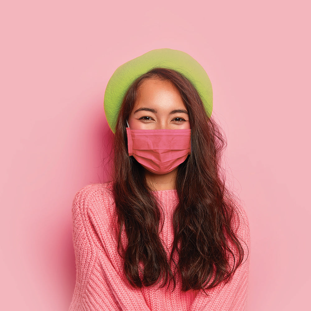Vienreizlietojamā medicīniskā sejas maska EN 14683 (5 gab) Bubblegum Pink