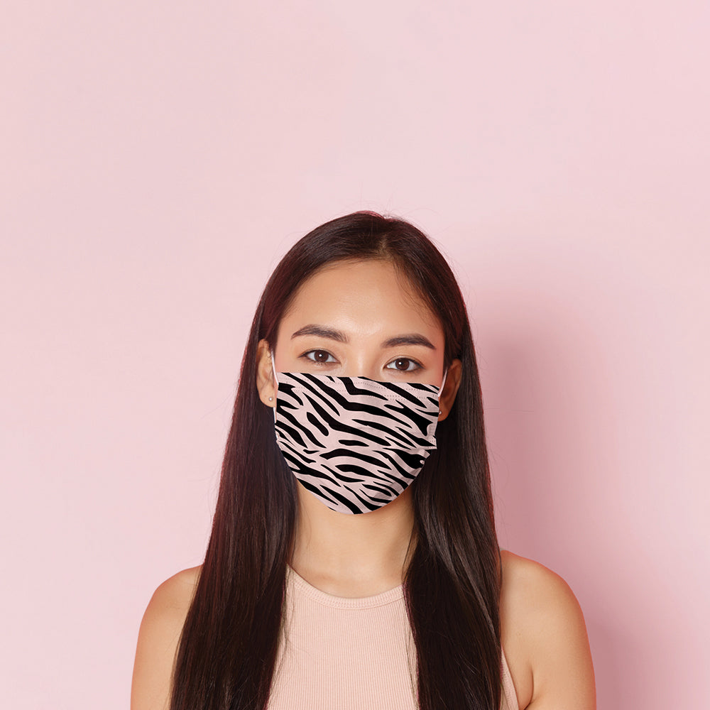 Медицинская маска для лица EN 14683 одноразового использования (в упаковке 5 шт.) Pink Zebra