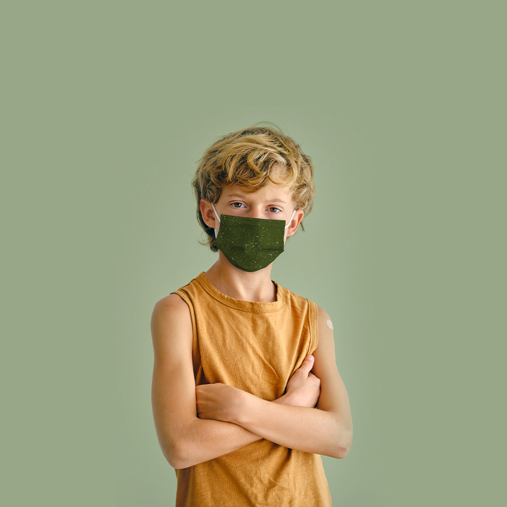 Детская медицинская маска для лица EN 14683 одноразового использования (в упаковке 5 шт.) Camo Spray