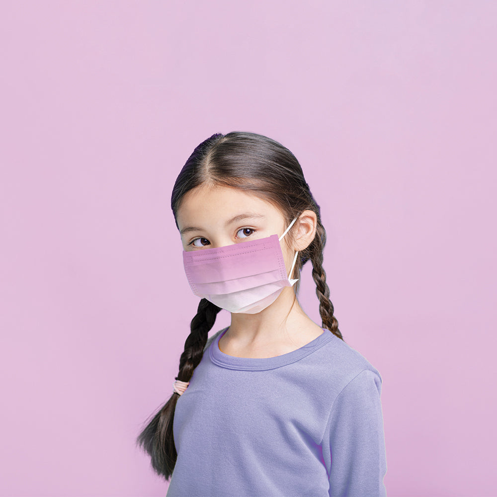 Детская медицинская маска для лица EN 14683 одноразового использования (в упаковке 5 шт.) Gradient Pink