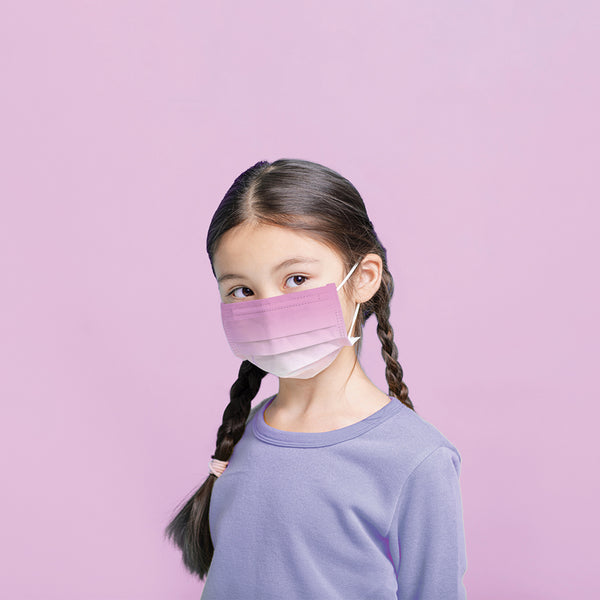 Vienreizlietojamā medicīniskā sejas maska EN 14683 bērniem (5 gab) Gradient Pink