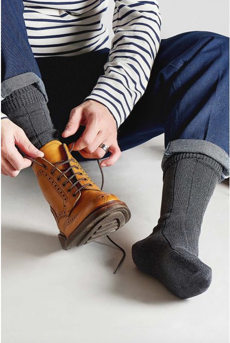 Men's Socks - Packington (B59905) 5X1 Rib Merino Wool - WINE